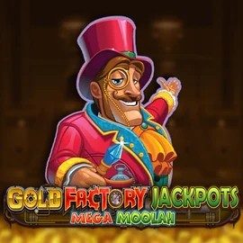 Gold Factory Jackpots Mega Moolah casino game by Aurum Signature Studios – featured logo at Twin Casino