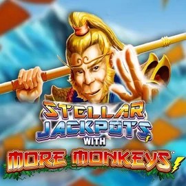 Stellar Jackpots with More Monkeys slot logo by Lightning Box Game at Twin Casino